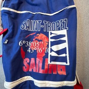 Kiwi Saint-Tropez Sailing Canvas Duffle Sea Bag Blue Red Nautical Large
